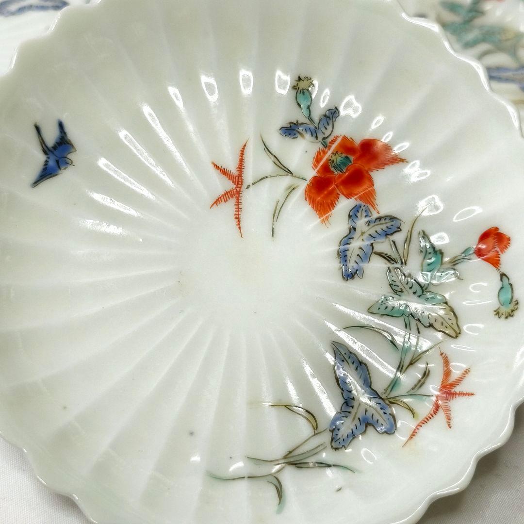 柿右衛門 小皿 5枚 手描き 桐箱入り 明治骨董 コレクター放出 旧家蔵出し