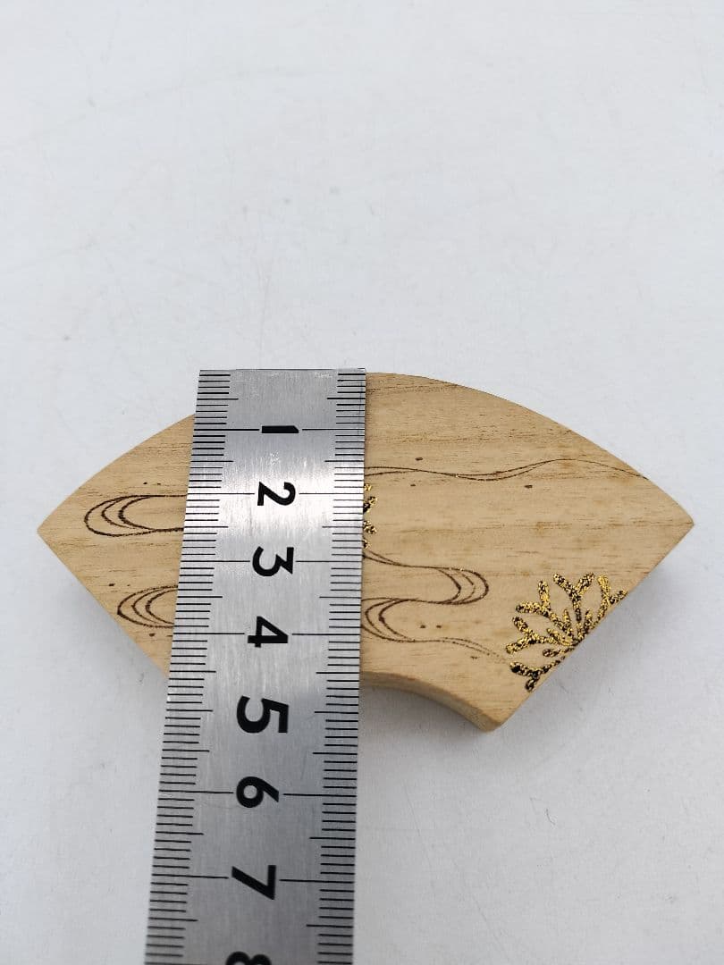 c628 香合 木地 扇面 海松蒔絵 畑幸春 木箱 茶道具 古物