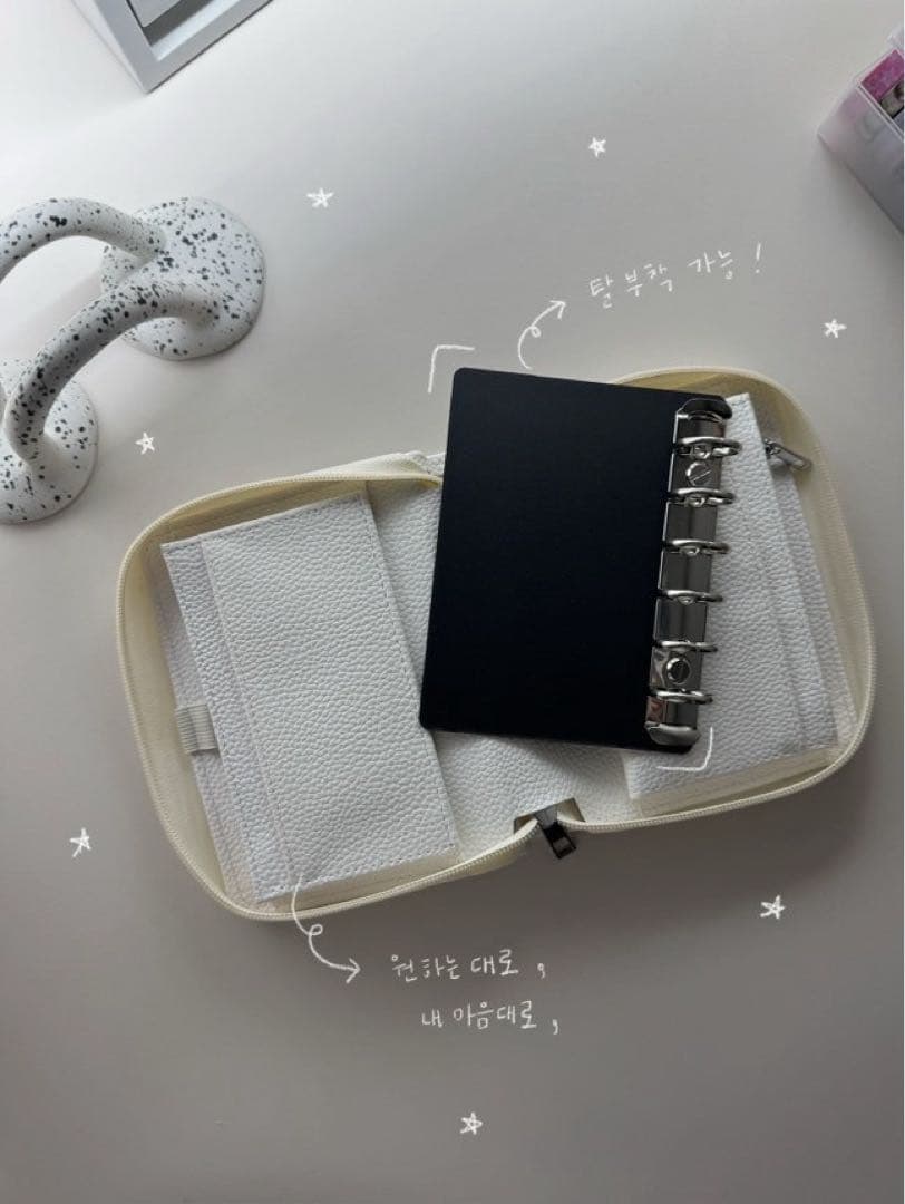 A7 貯金バインダー ウォレット ダイアリー パスポート 現金貯金 白