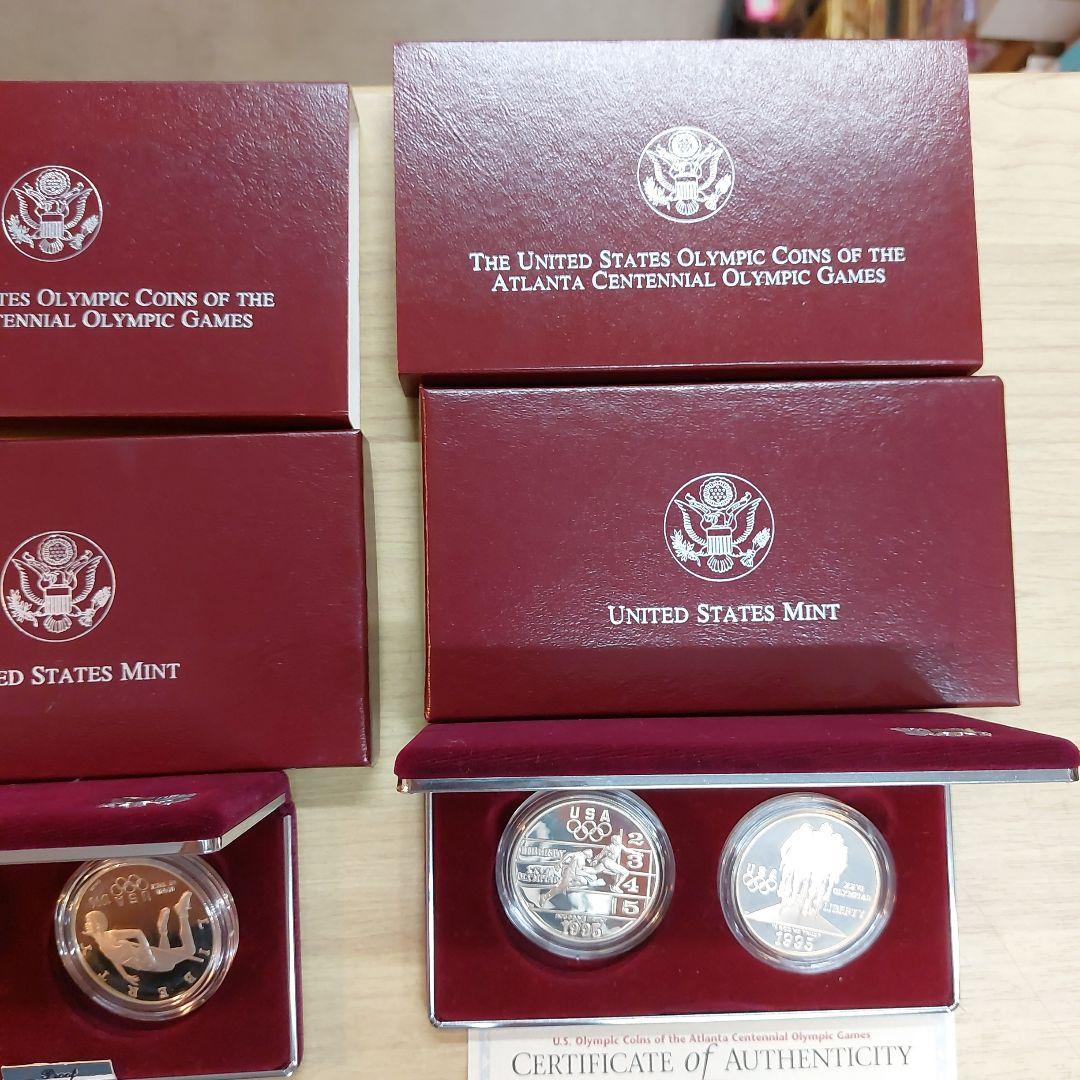 1996年アトランタオリンピック銀貨2枚セット 長期保管品 多少 傷 汚れあり