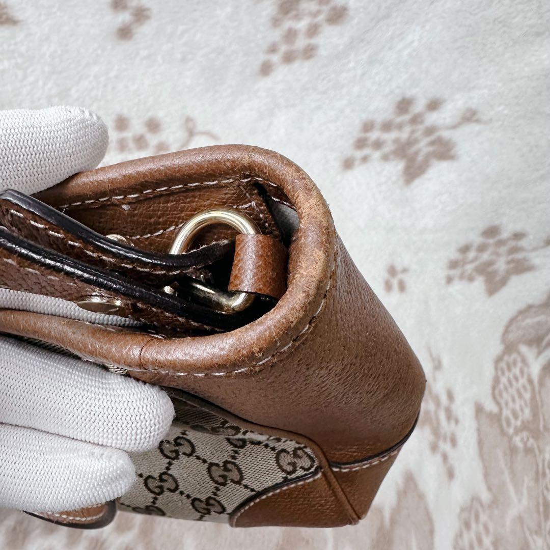 グッチ ブリー スモール バッグ ショルダー GG レザー キャンバス 2WAY