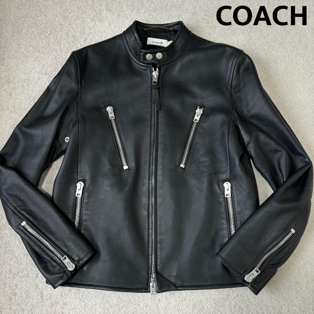 美品 Lサイズ COACH ライダース ラムレザージャケット 八の字 シングル
