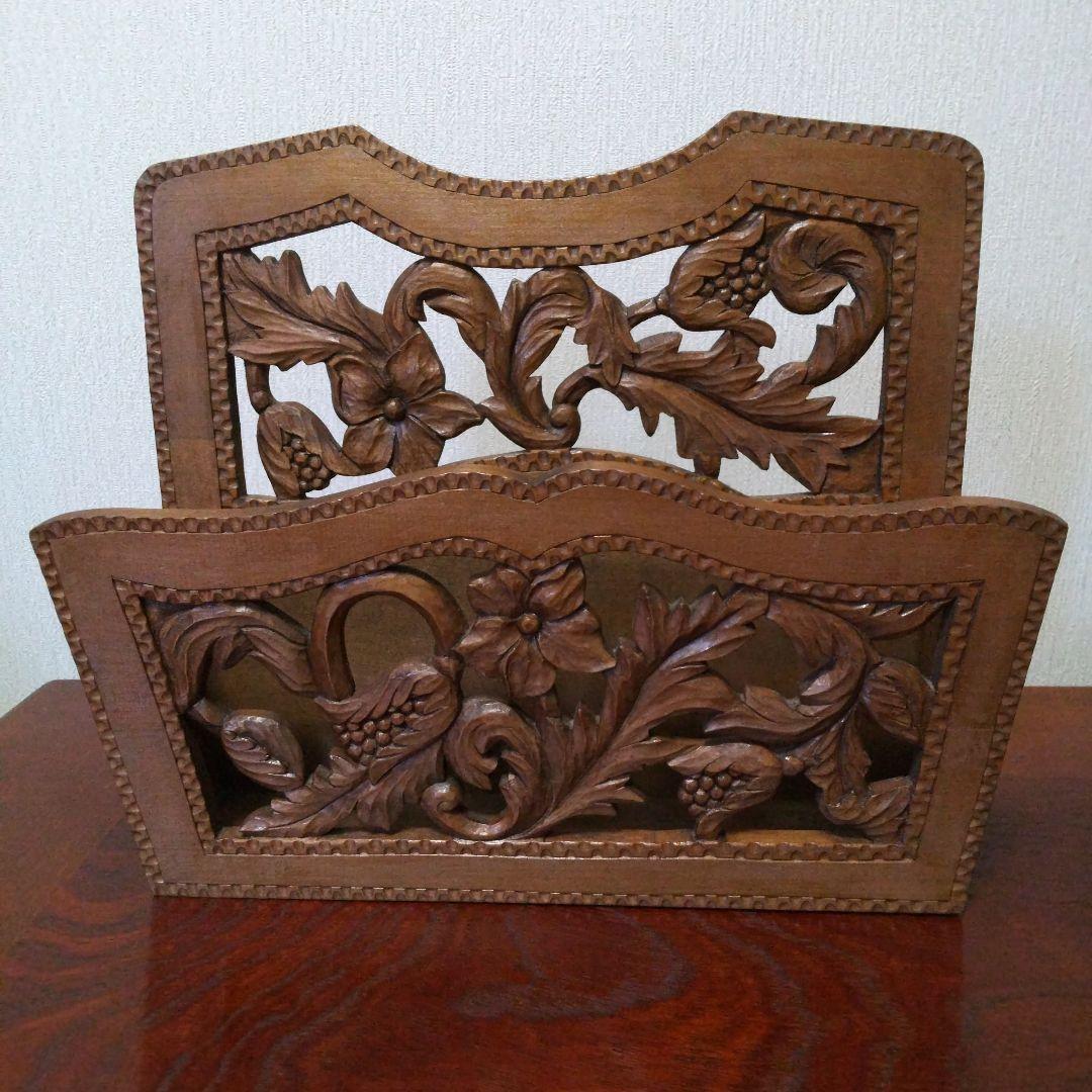 木彫 レターラック、マガジンラック 手作り