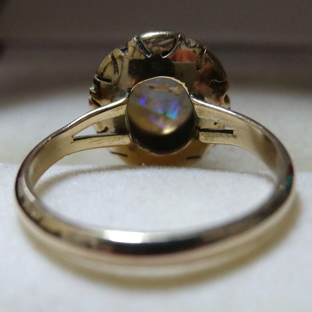 ゆ*う様 ヴィンテージリング　昭和レトロ　千本透かし　14K オパール？