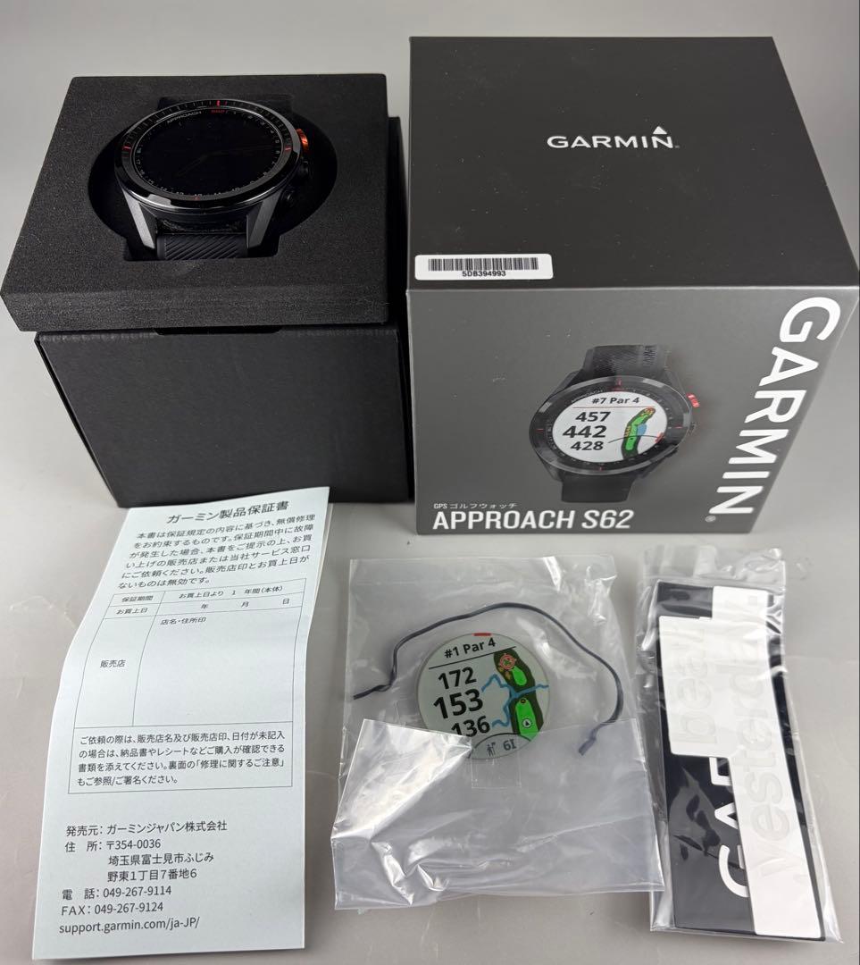 【美品】ガーミン(Garmin) Approach S62 GPSゴルフウォッチ