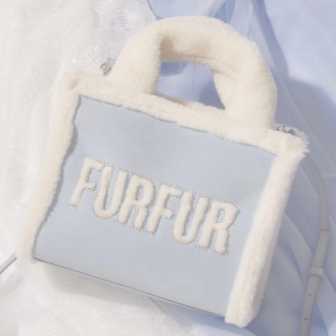 FURFUR ロゴムートントートバッグ 水色 SAX