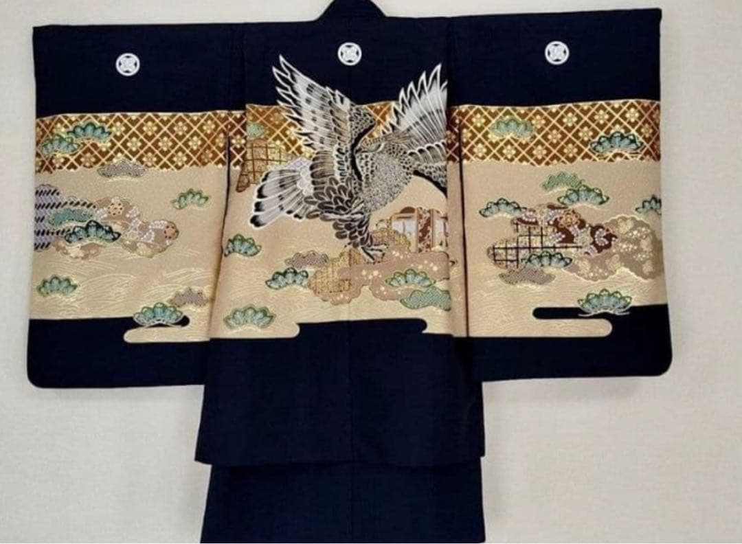 七五三用着物セット 鷹刺繍付き【値下げ交渉可能！】