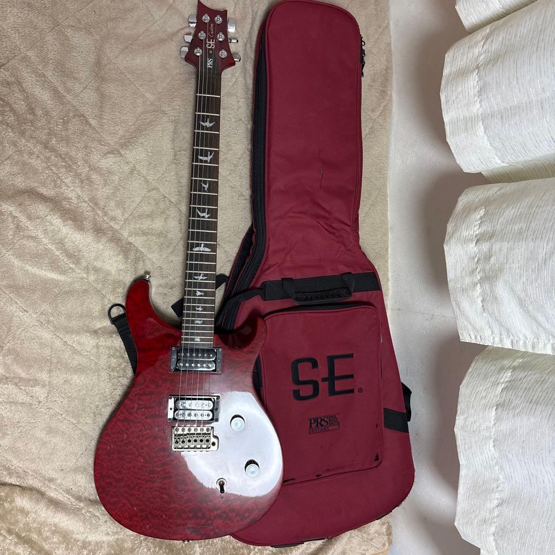 【美品】PRS SE Custom レッドエレキギター　※ケース付き