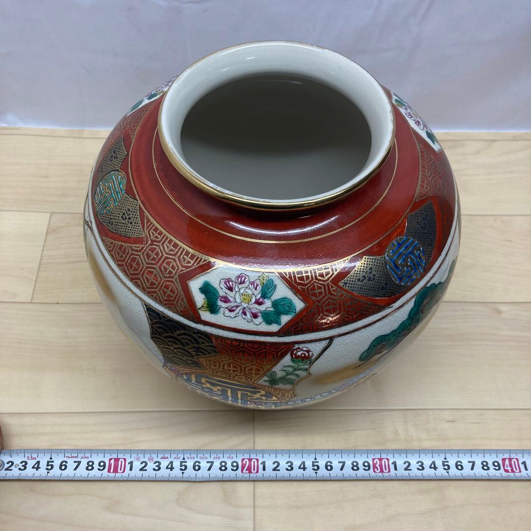 九谷焼　壺　九谷焼/泰幸　手描き壺　花瓶　鉢