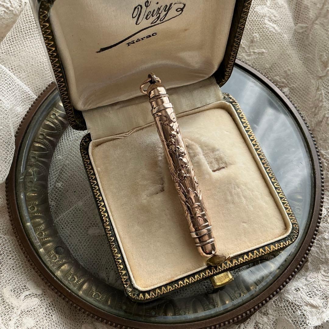 【D】フランスアンティーク　レアカラー♡　すずらん　ペンシル　ペンダント