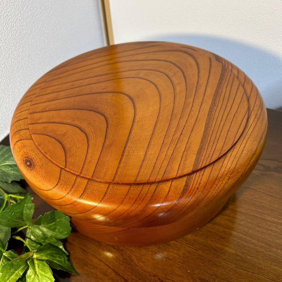 茶道具　天然けやきくり抜き　茶櫃