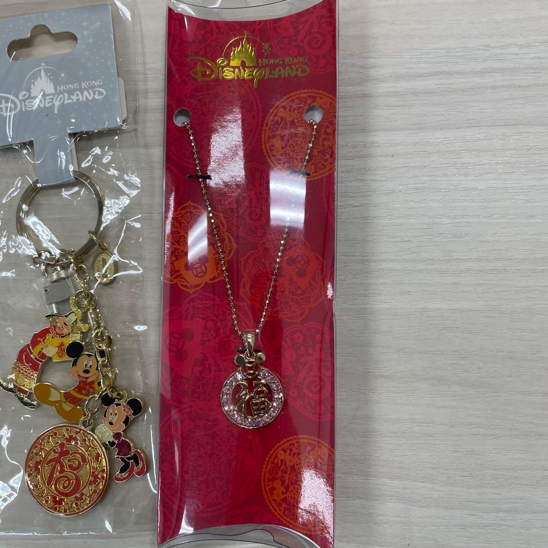 香港ディズニーランド ピンバッジ キーホルダーセット