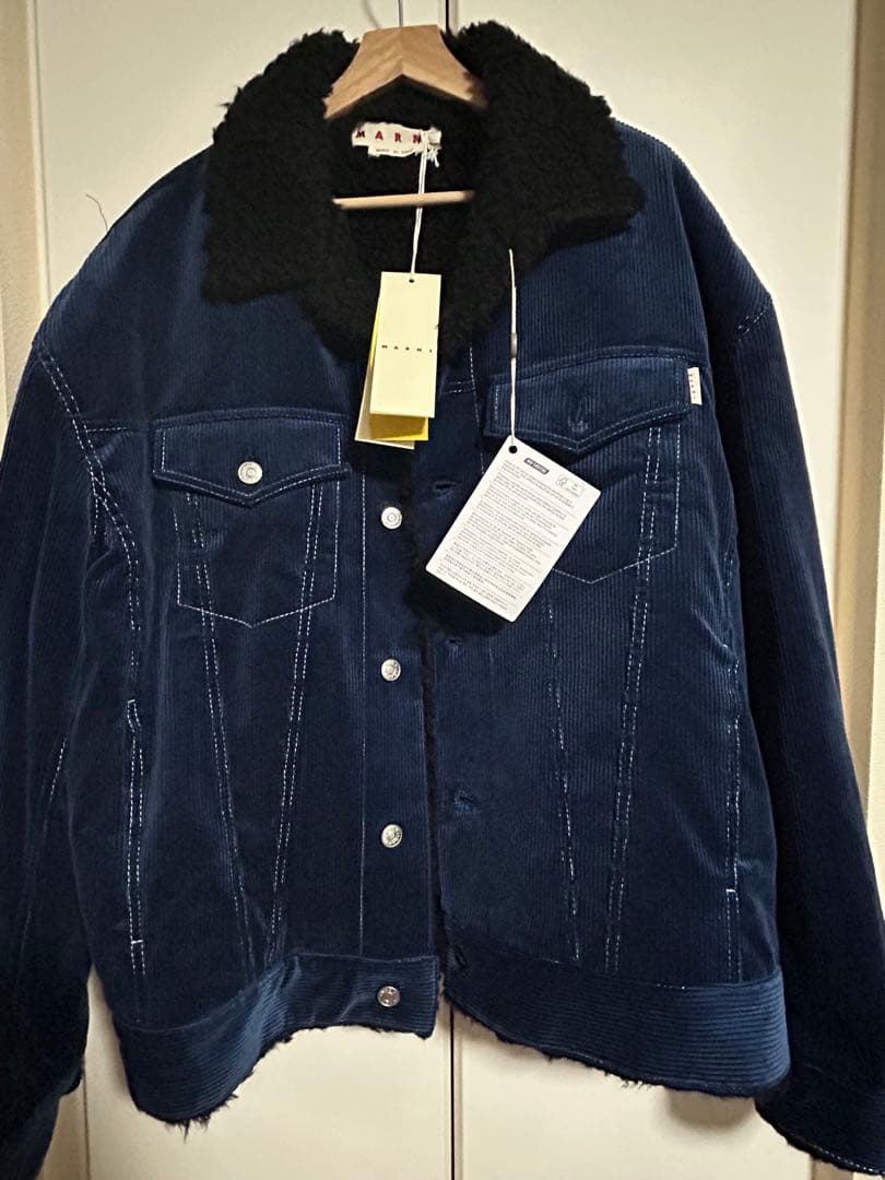 う*ら様 MARNI ネイビー コーデュロイジャケット　サイズ46 マルニ