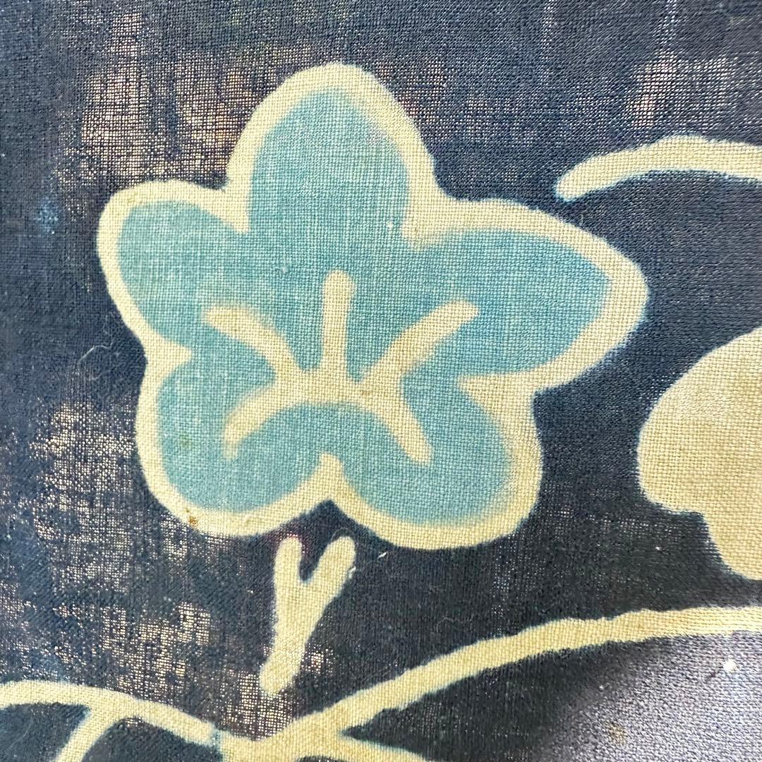 2168様感謝‼️明日につなぐ古布　桐花扇面TSUTSUGAKI筒がき藍染大風呂敷