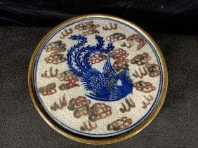 清朝乾隆時代に作られた青白磁の赤蓋の箱