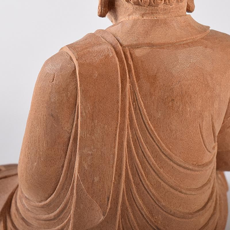 総白檀　天然ダイヤモンド白毫　阿弥陀如来像　美術目録・桐箱付　D　R8425B