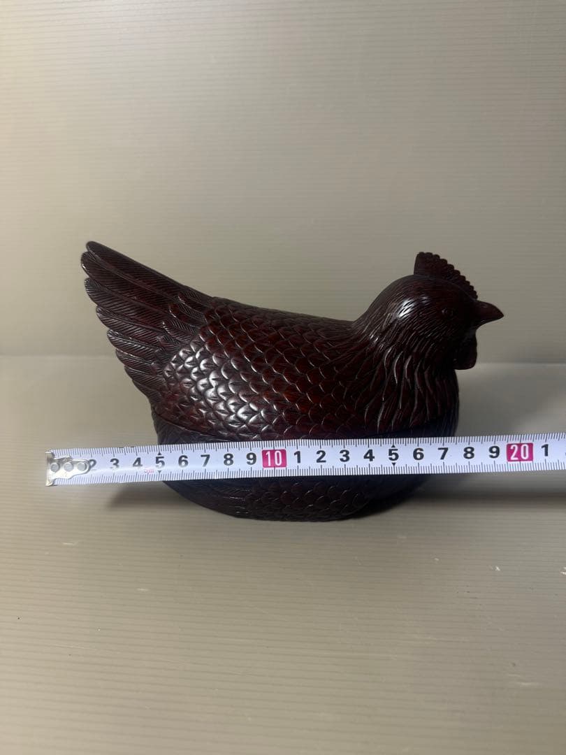 2465  工芸品　鶏　香合　小物入れ　置物　美品
