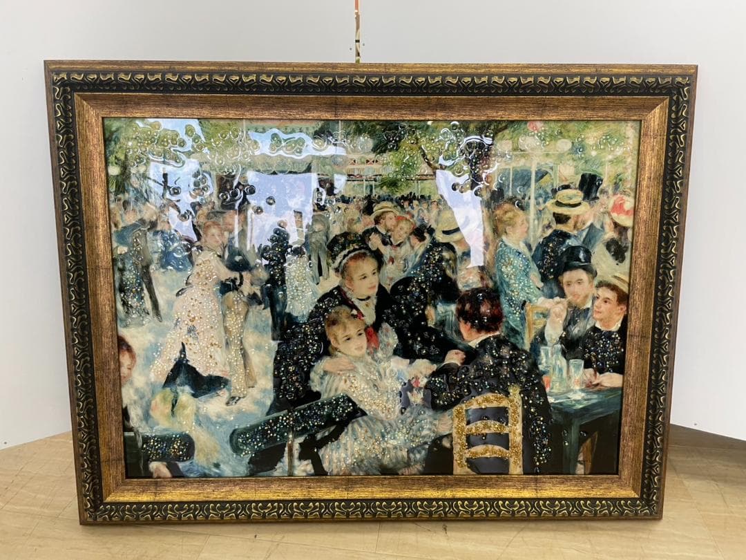 ルノワール　ムーラン・ド・ラ・ギャレットの舞踏会　水晶絵　絵画　絵　アート　壁掛