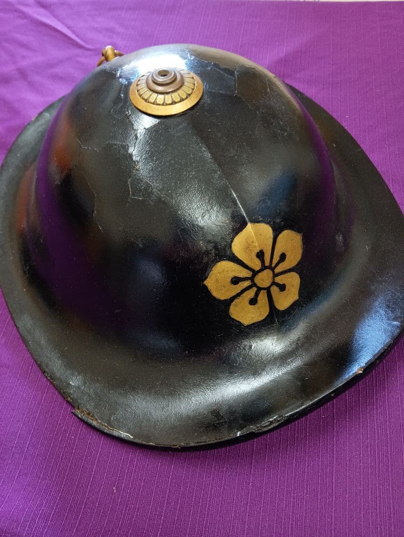 江戸時代中期〜幕末期頃上級武家時代本歌八幡座付桔梗御家紋入大名陣笠当時物難有り品