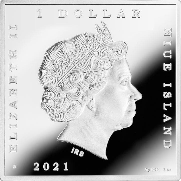 ニウエ　2021年　銀貨　1ドル　 アイリス　ゴッホ作 @2-23