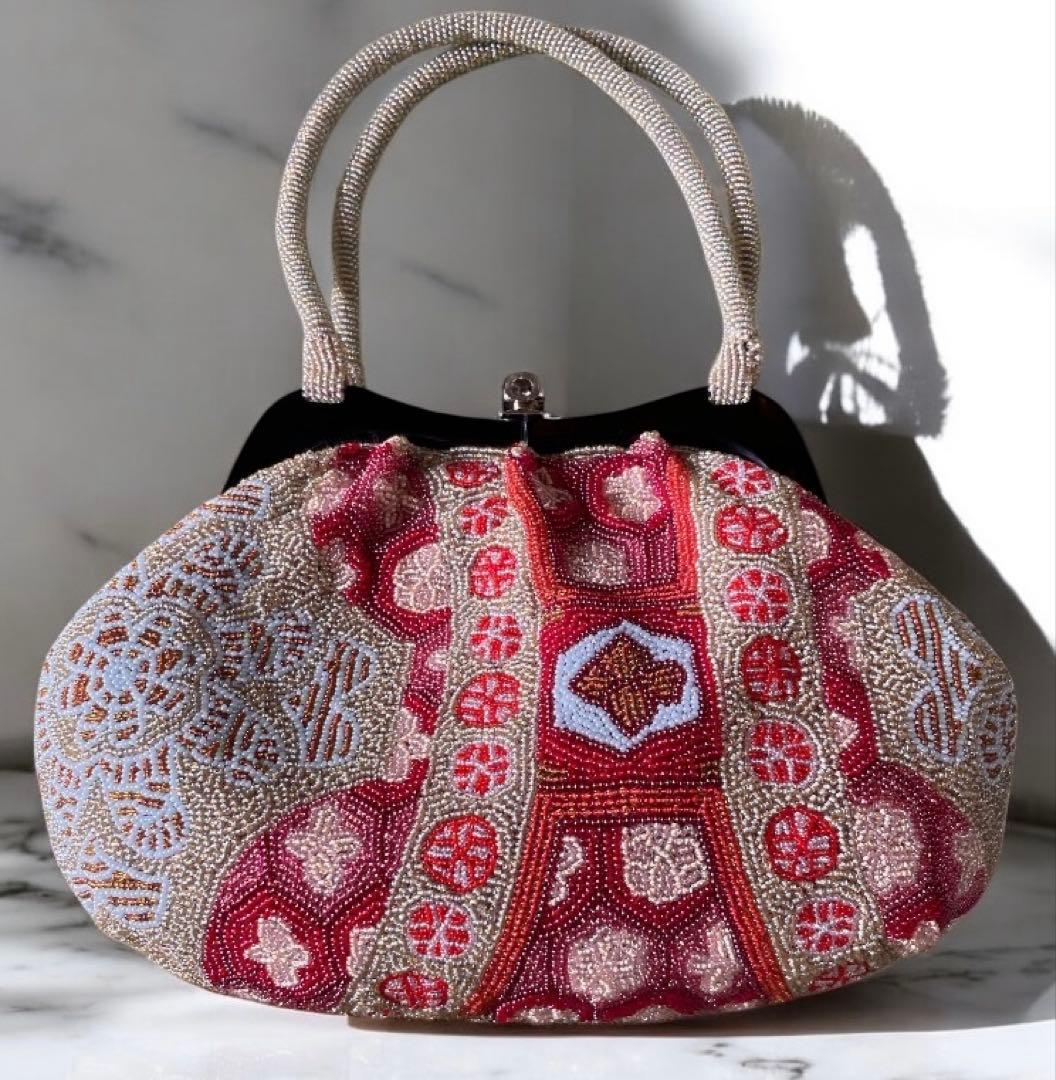 一点物 総ビジュー ビーズ バッグ ヴィンテージ アンティーク 和装 小物