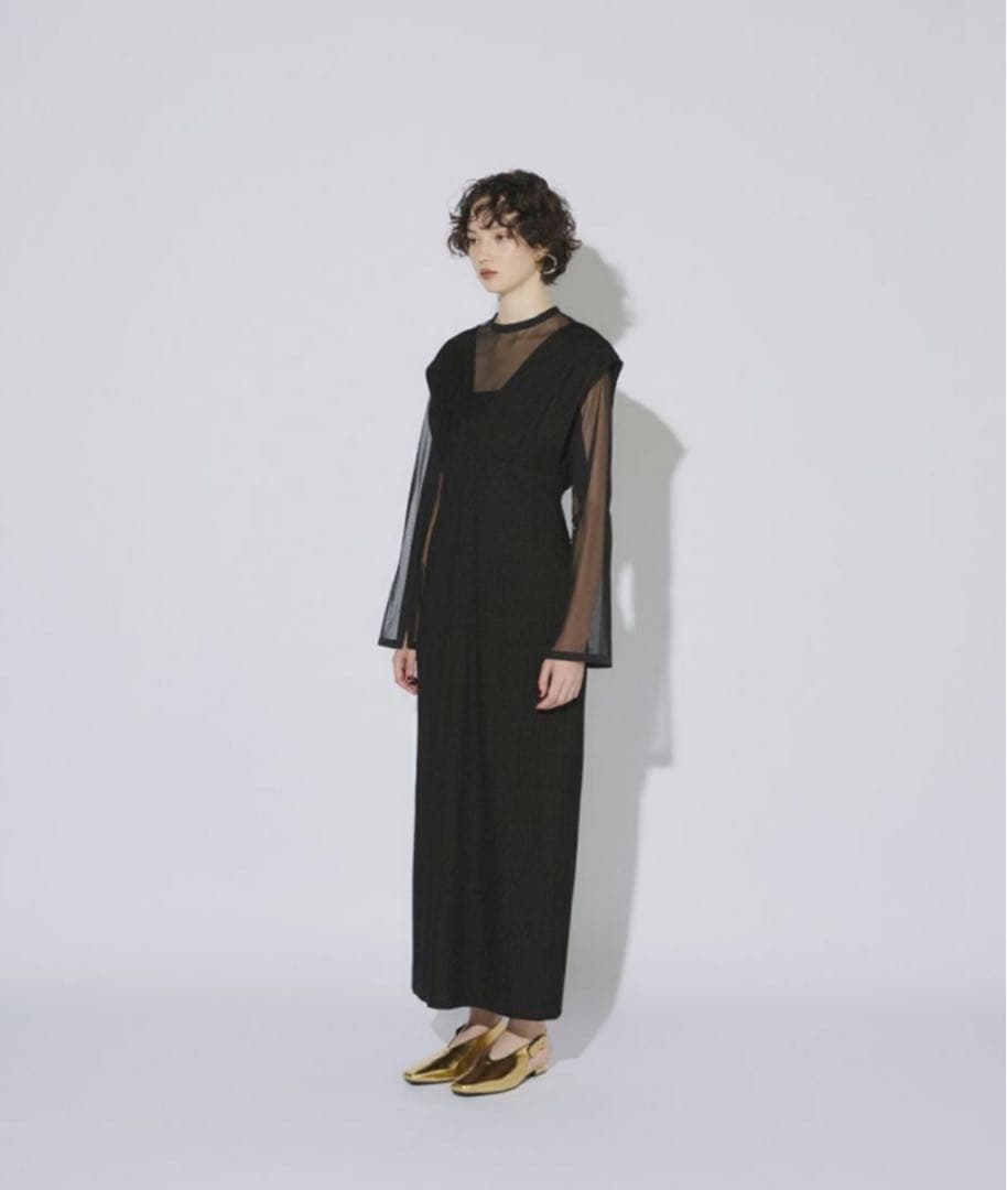 ANDRESDブラックレースパーティドレス