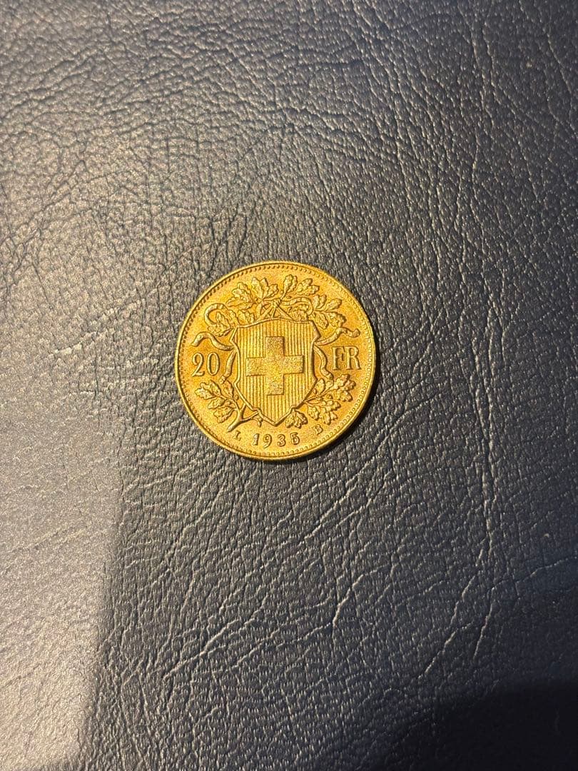 スイス 20フラン 1935年 金貨 アルプスと少女  古銭 金 正規