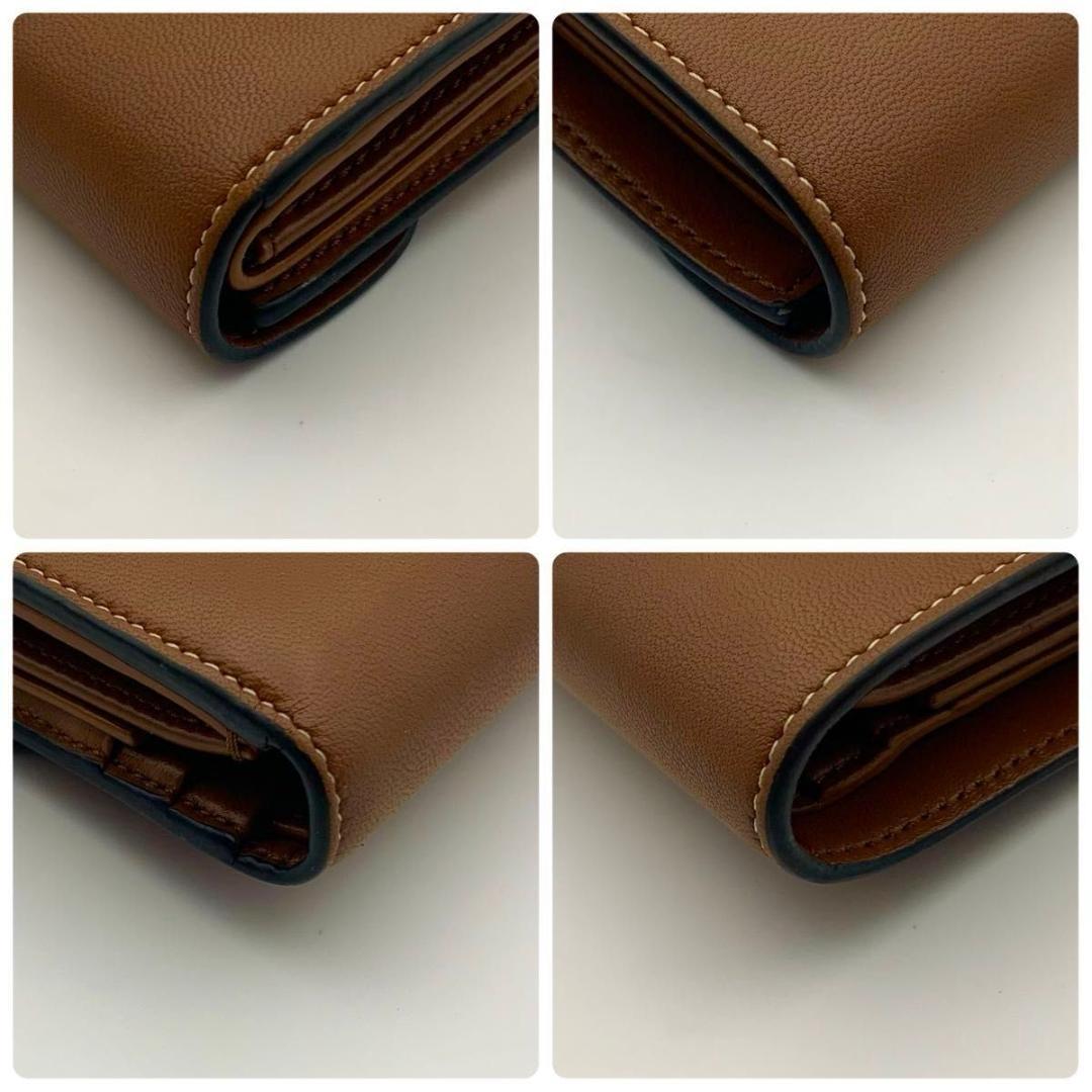 鑑定済み 箱付き セリーヌ スモールフラップウォレット 財布 トリオンフ 茶