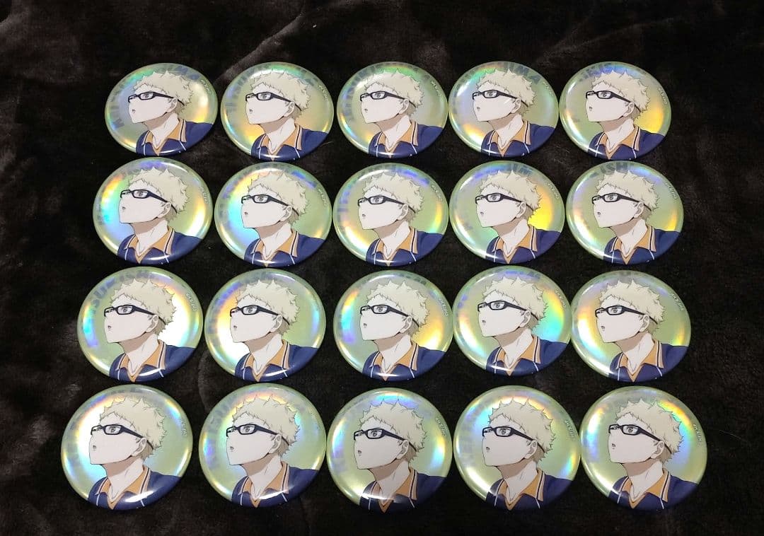 ハイキュープラザ　助走缶バッチ　月島蛍