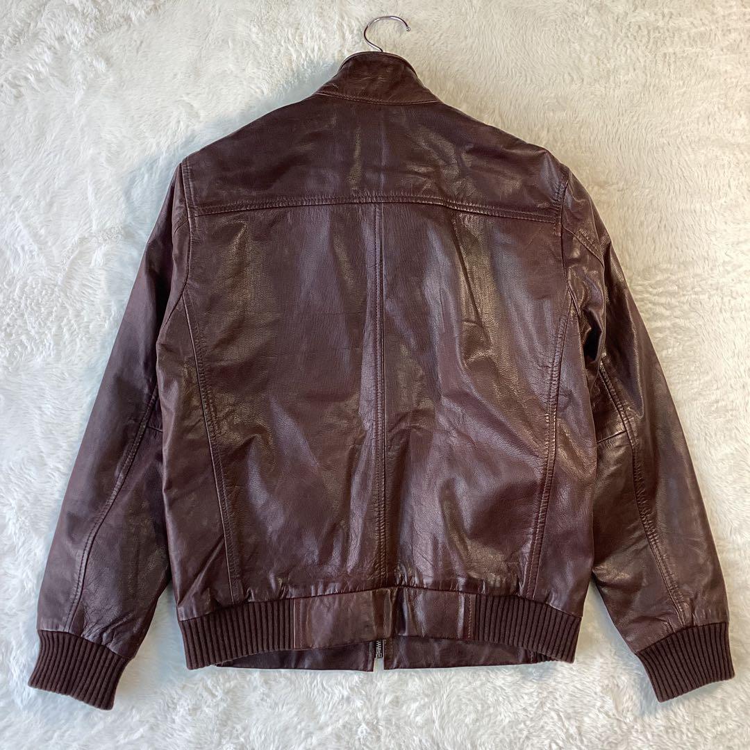 ギャップ　レザージャケット　ブラウン　ヤギ　山羊　ゴートレザー