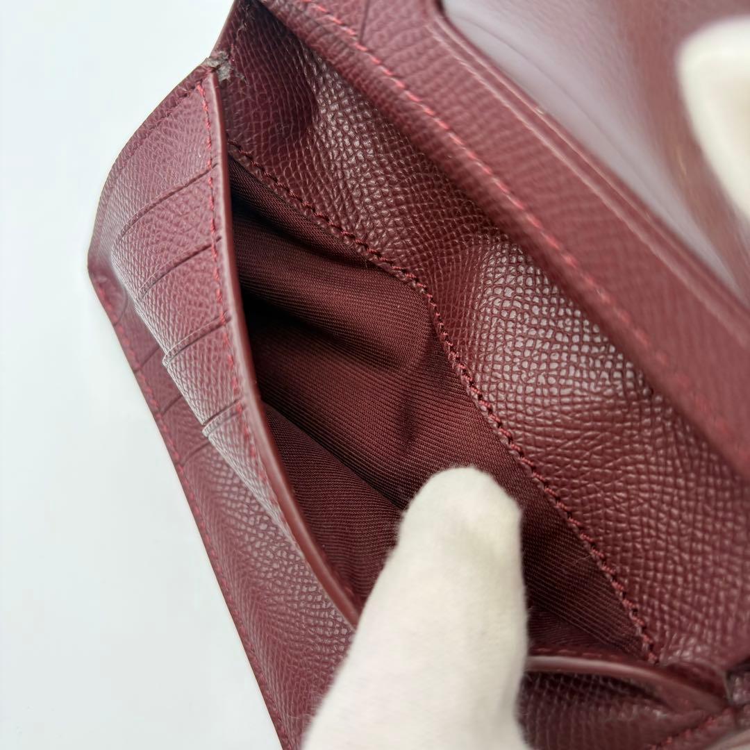 【超美品】COACH ミディアム コーナー ジップ ウォレット ワインレッド