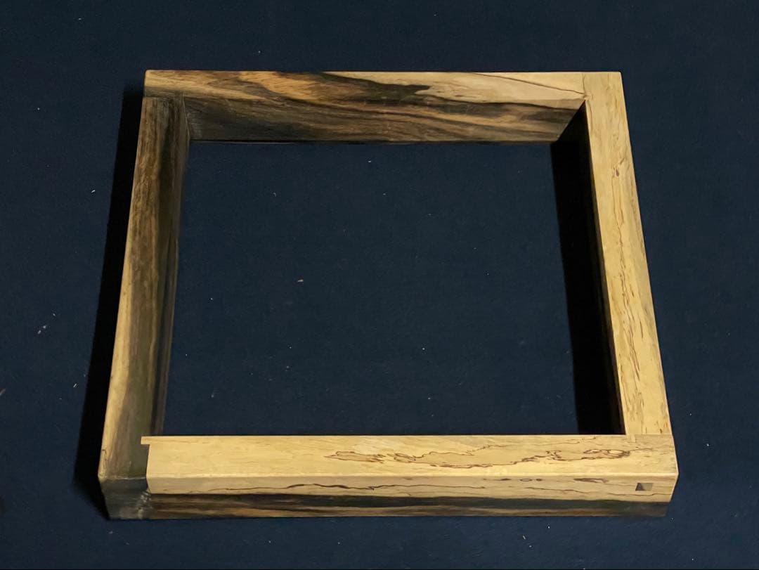 【美品】「母」 銘木 黒柿 炉縁 渡邉 可映 共箱 茶道具 （1125B）