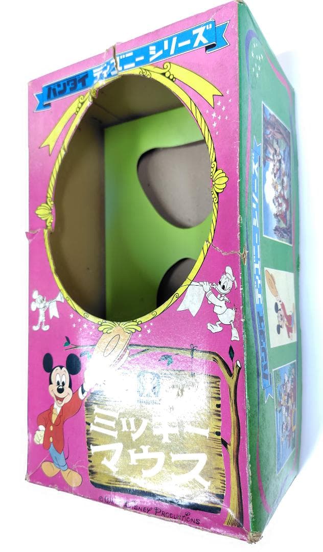 【極稀少】箱付 完動品 バンダイ ミッキーマウス ゼンマイ歩行 70s 当時物