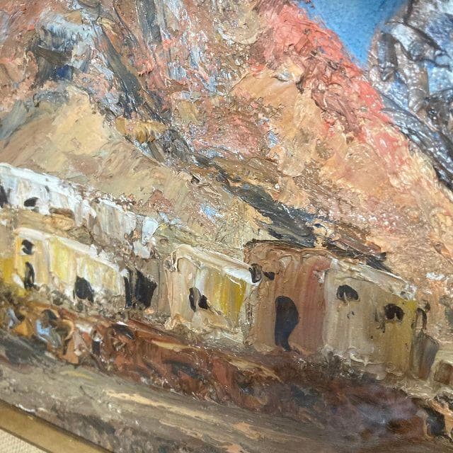 sumikosan シリア十字軍の城 肉筆 油彩 絵画 F4号 風景画