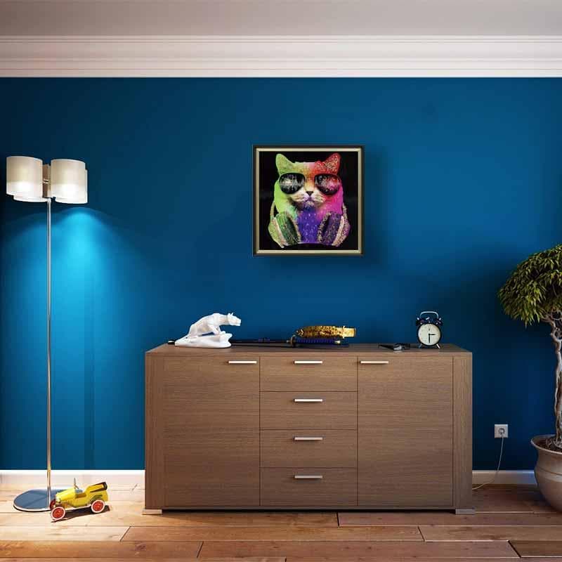 アートフレーム ファンキーキャット/猫 カッツェ 絵画 クリスタルピクチャー