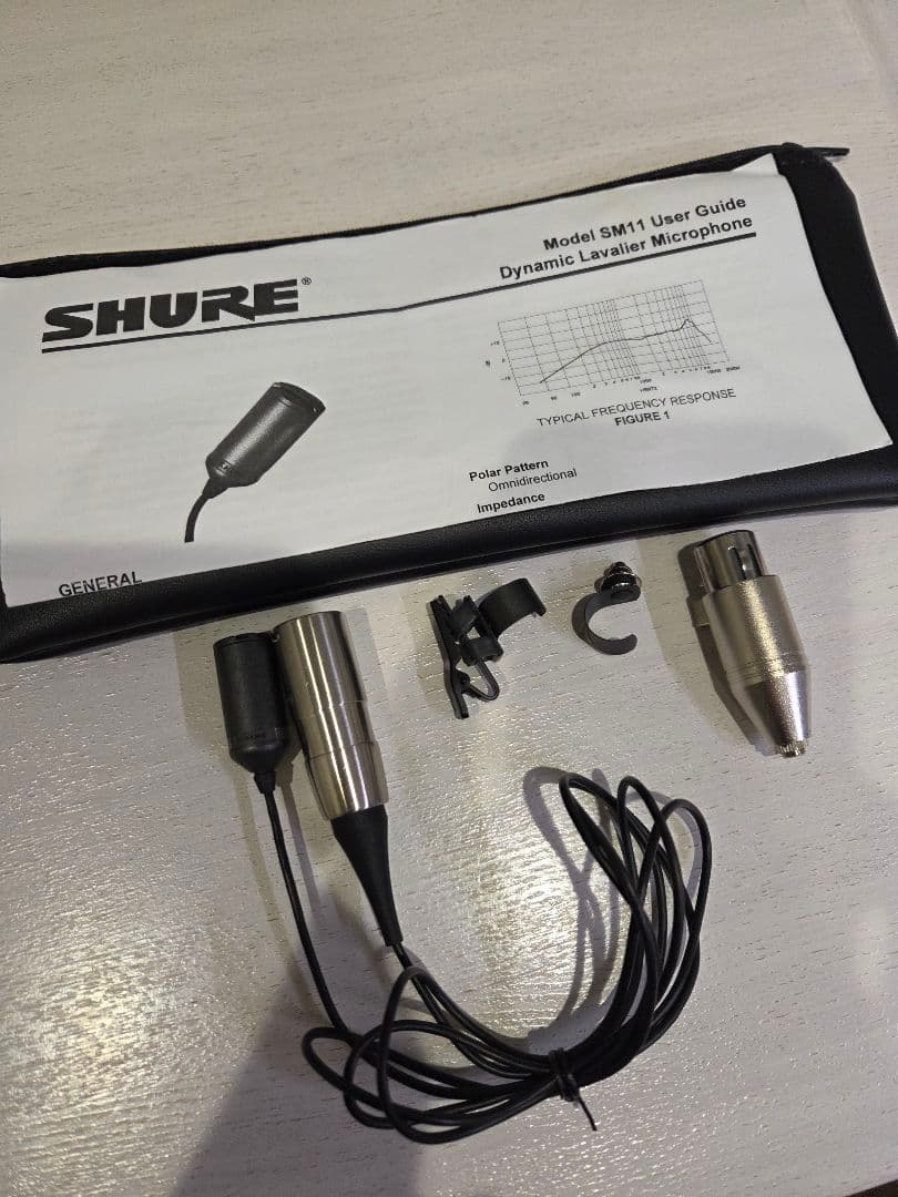シュア ラベリア・マイクロホン SHURE SM11 高級ピンマイク美品！