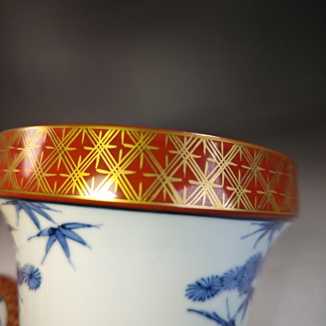 イ753 水指『平安　春峰造』『末廣金襴手　水指　共箱』茶道具