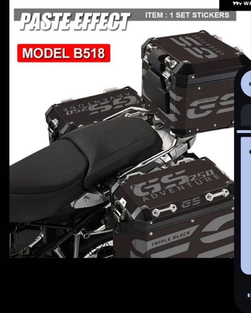 BMW R1250GSアドベンチャー バイクアルミパニアケース ステッカー