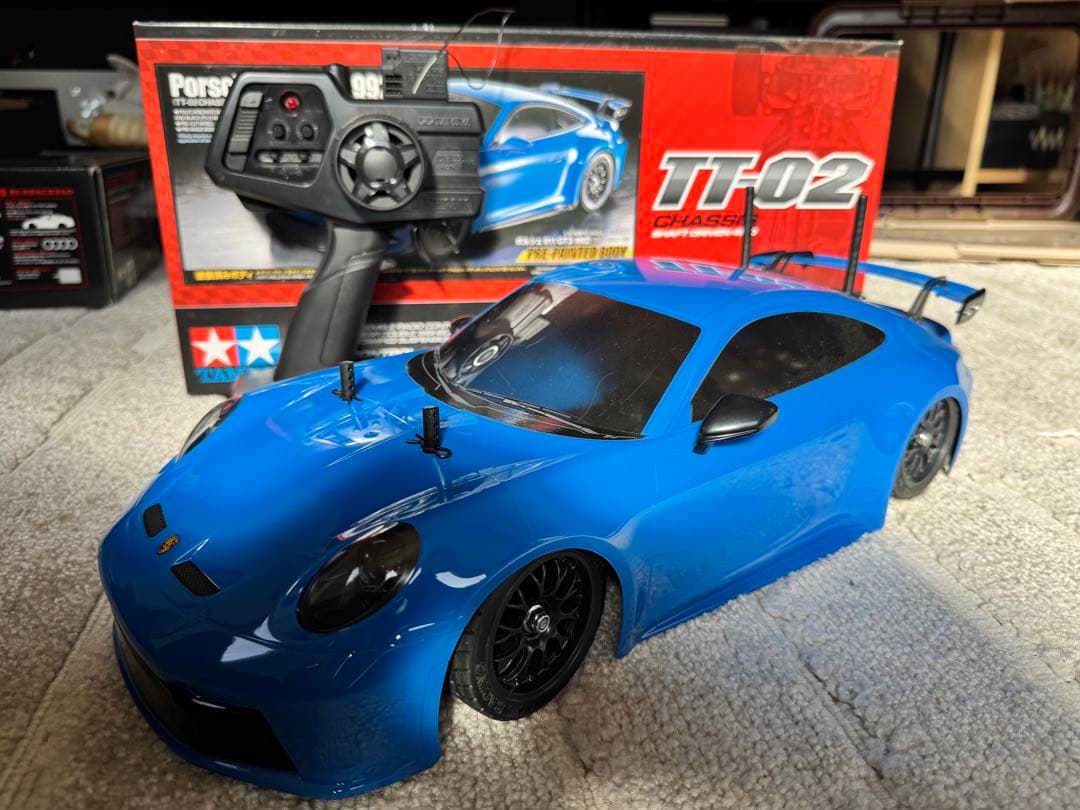 Tamiya TT-02 Porsche 911 GT3 RS 青