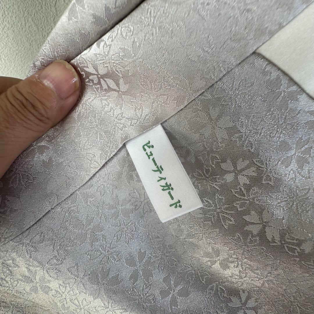 超美品　正絹　袷　訪問着　着物　164裄68 黒　絞り　小玉　金刺繍　トール