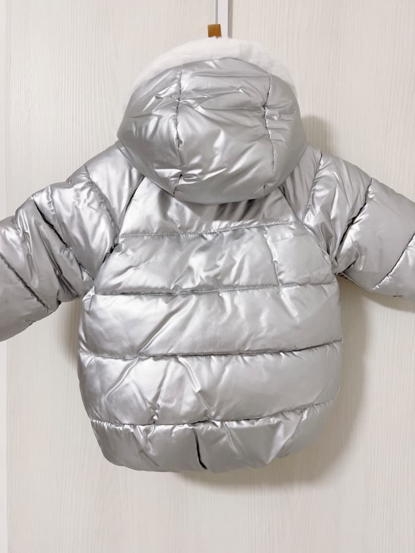 【新品】jacadi シルバー　中綿入りジャケット　18m