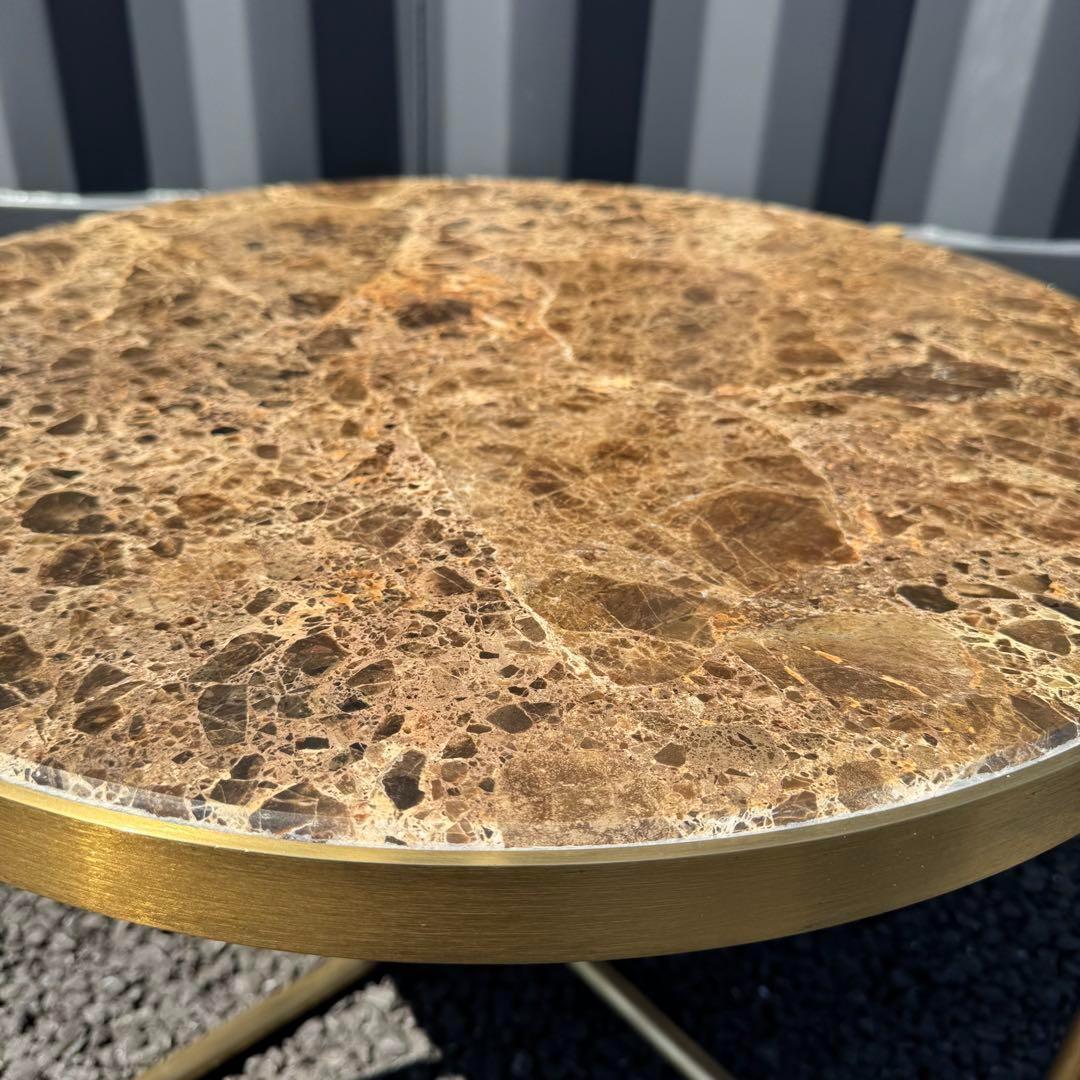 【最終価格】CRASH GATE ラウンドテーブル W600 ゴールド　関家具