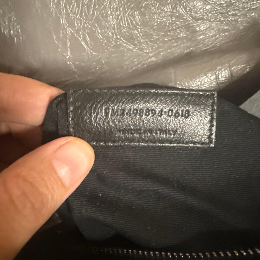 S*h様 サンローランニキ　ミディアム　スライドチェーンバッググレー