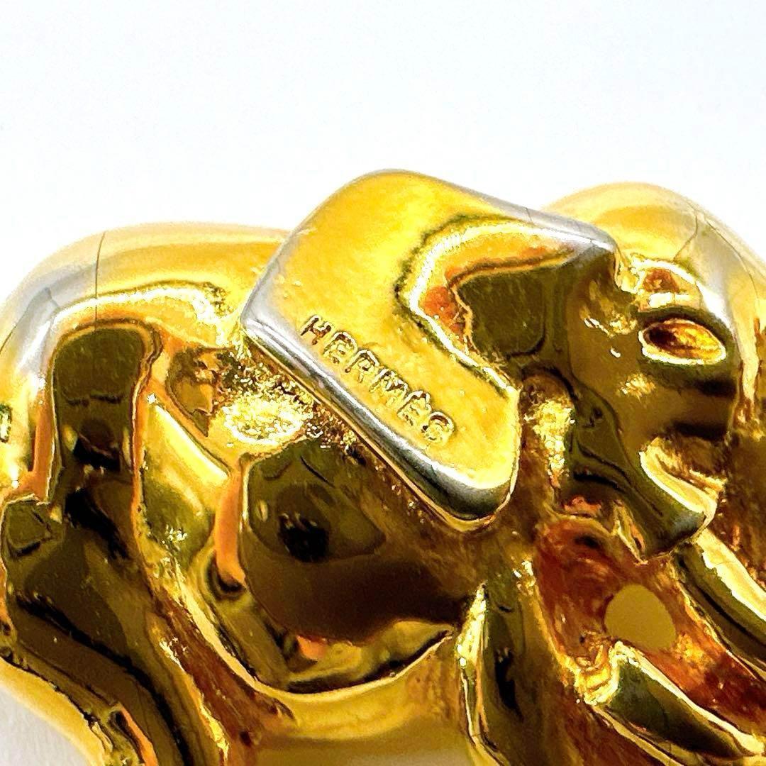 【エルメス】ブローチ　象　アニマル　ゴールド　ピンバッジ　ブランド　アクセサリー