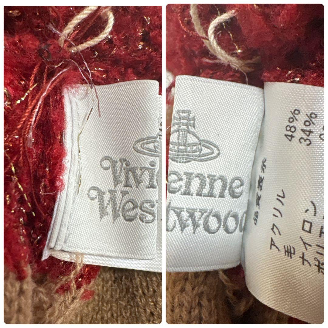 新品 タグ付　ヴィヴィアンウエストウッド　ニット帽　オーブ　モヒカン　耳当て　赤