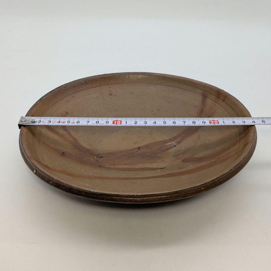 人間国宝 藤原雄 備前焼 緋襷中皿 共箱 和食器 菓子器 菓子鉢 菓子皿 皿鉢