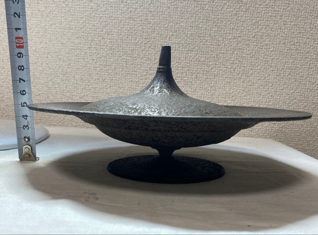 南部鋳物 3代目高橋萬治 作 円形蓋付製品 印有り アンティーク 非常に希少品