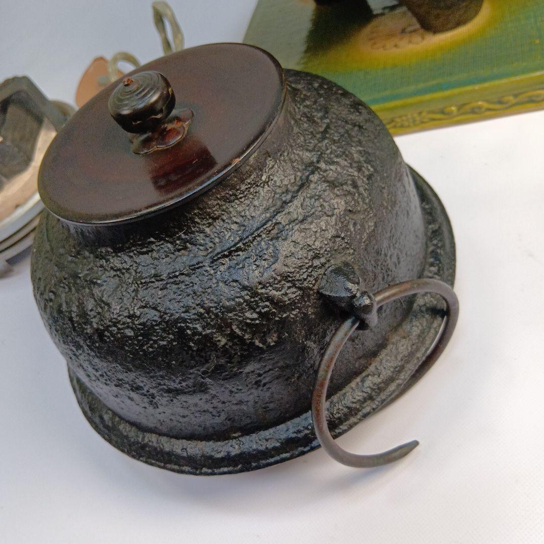 【送料無料】茶釜 　茶道具　 風呂釜　 茶器 　茶道　 銅蓋 　古道具
