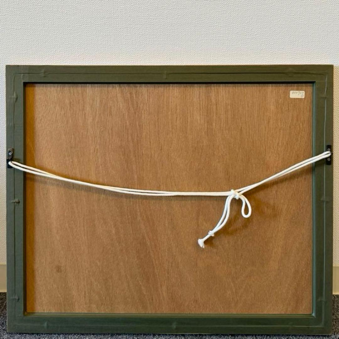 熊谷守一　「蝶と椿」 木版画