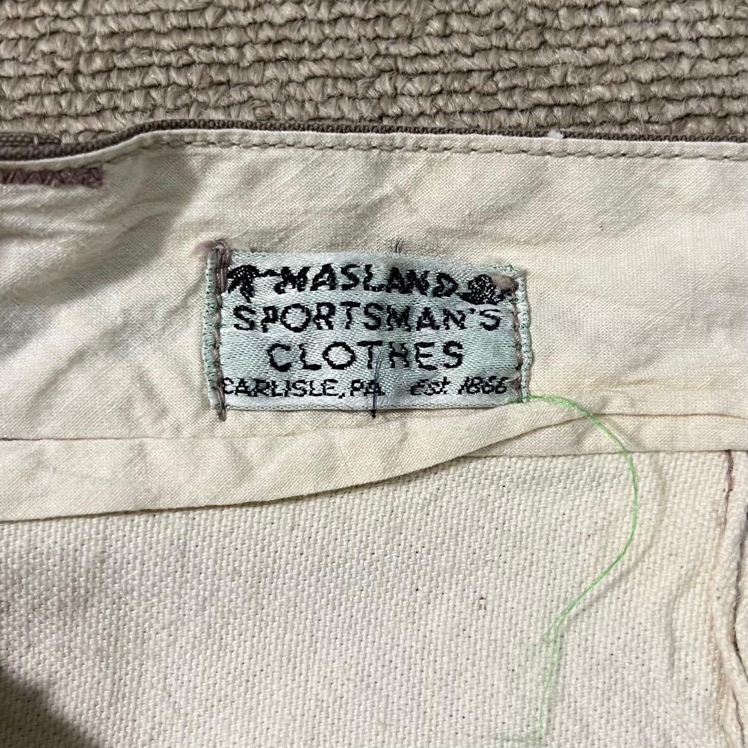 40's~50's vintage MASLAND コットンサテン チノパンツ